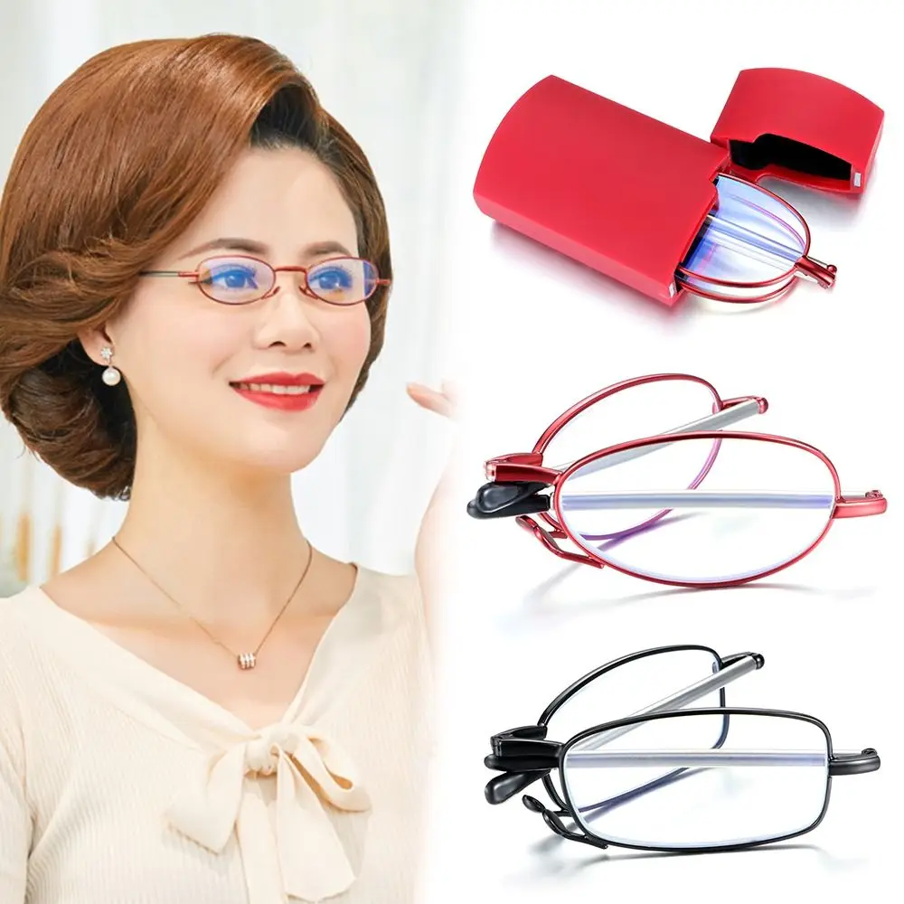 

Blue Light Blocking Folding Reading Glasses Anti-Blue Light Compact Readers Glasses with Glasses Case Presbyopia Eyeglasses