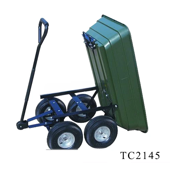 Agricultural Garden Dump Truck Green Load One Wheel Trolley Field Tool Dumper Hand Pulled Carrier TC2145 Hot Sale