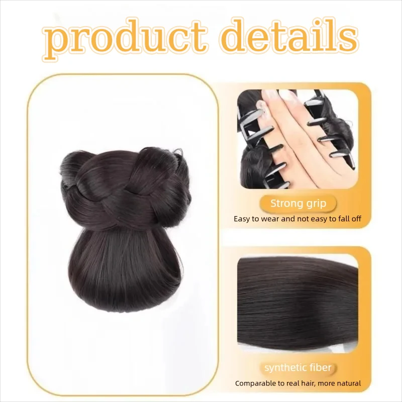 LUPU Hair Clips for Hair Hair Accessories Wig Low Hair Bun Synthetic Natural False Braided Black Brown Updo Hair Women Hairpiece
