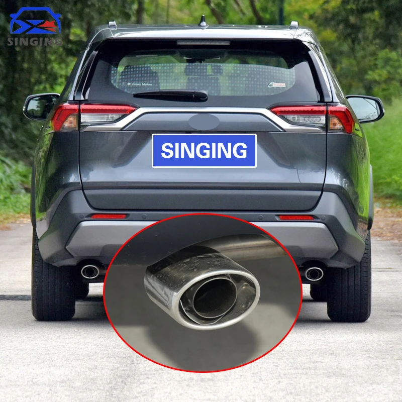 Exhaust Tip Muffler End Pipe Protector Stainless Steel Tail Decoration Decorative Tip For toyota-RAV4 exhaust pipe tip tail pipe muffler