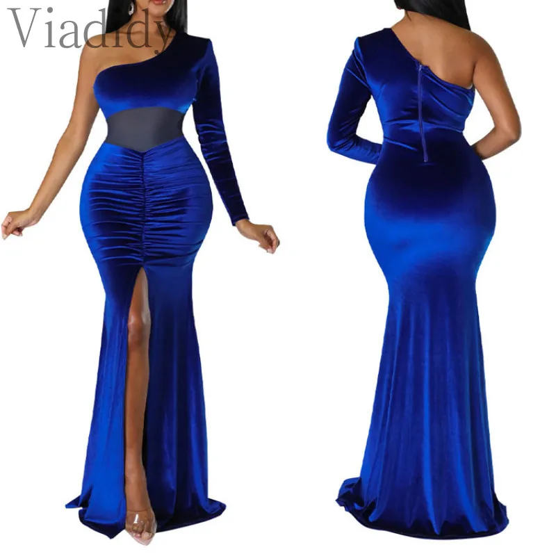 Vestidos sirena de un solo hombro con abertura Regencia main image 0