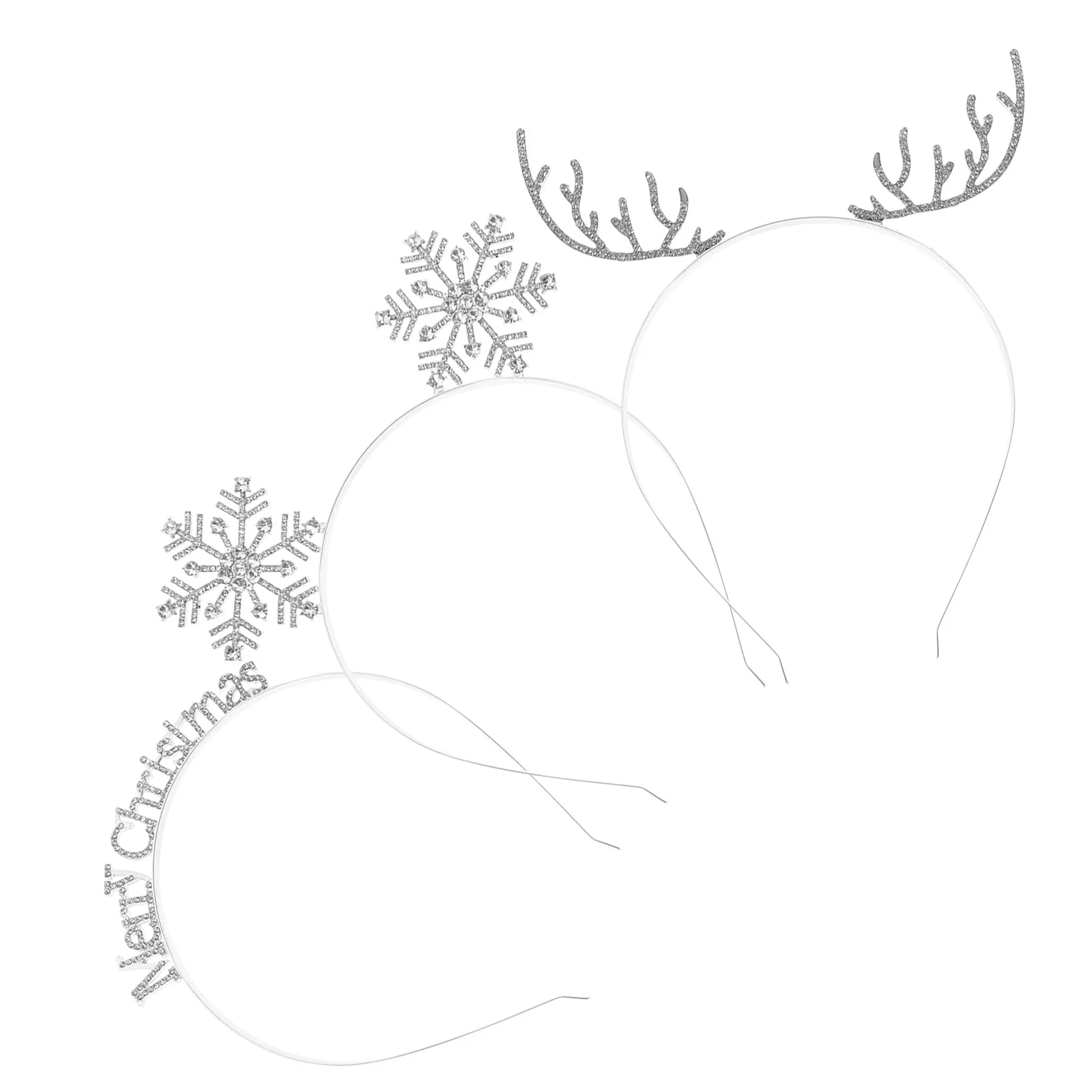 

3 Pcs Christmas Antler Snowflake Headband 3pcs Playatation Gamesto Alloy Traveling
