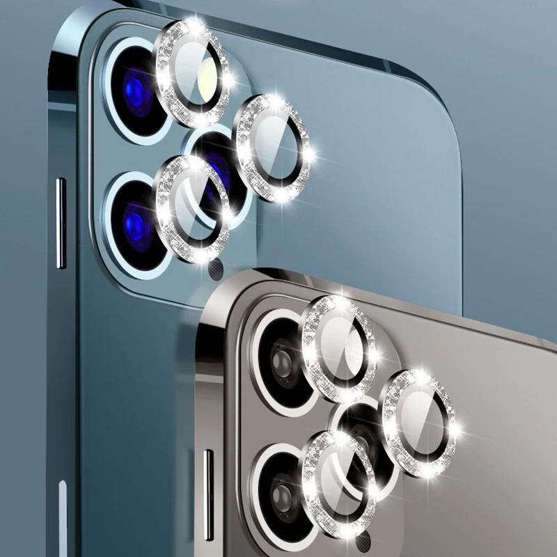 

Защитное стекло с металлическим кольцом для объектива iPhone 11 12 13 Pro Max Защита объектива камеры на iPhone 12Pro 13Pro 14 Pro Max пленка для камеры