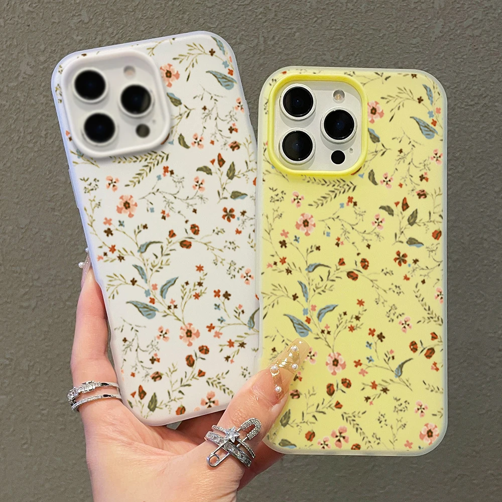 Small Floral Print Silicone Phone Case Cover