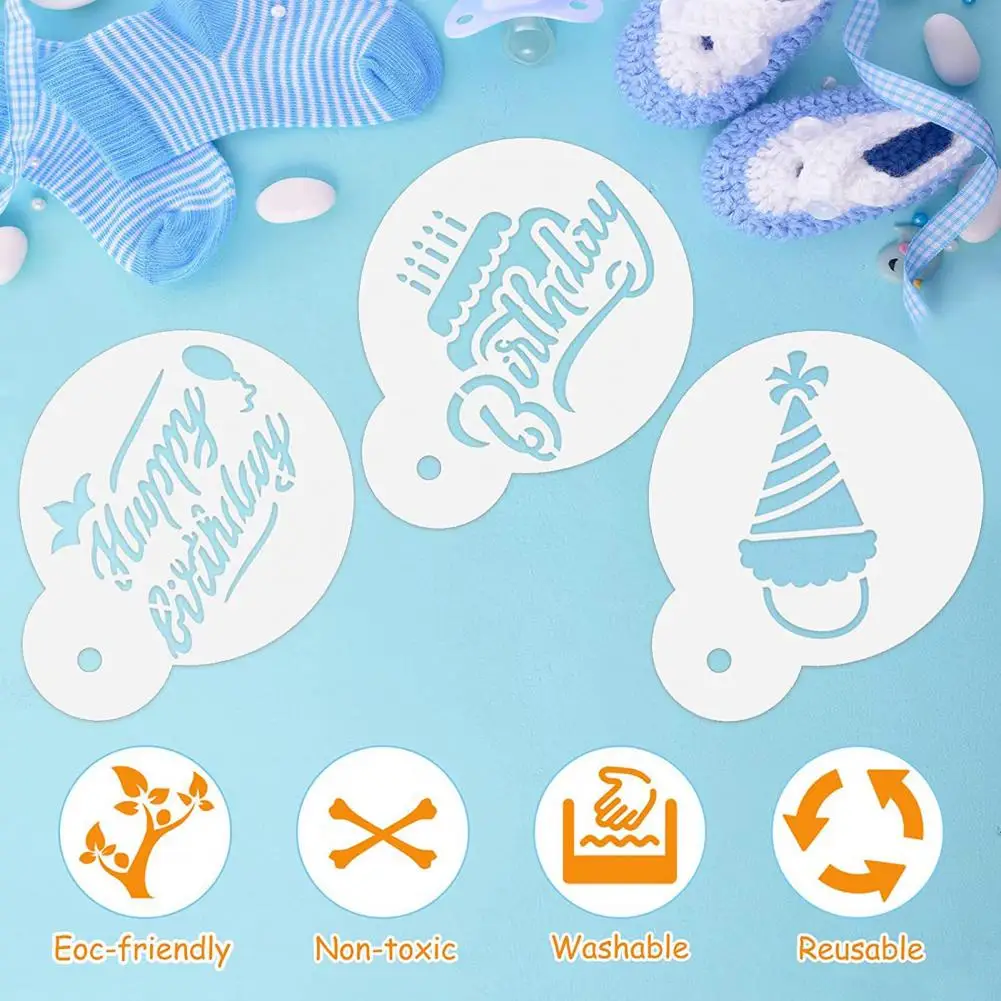 

Cake Spray Molds Versatile Cake Flower Spray Molds 20 Reusable Food Grade Stencils for Coffee Decoration Baking Diy for Children