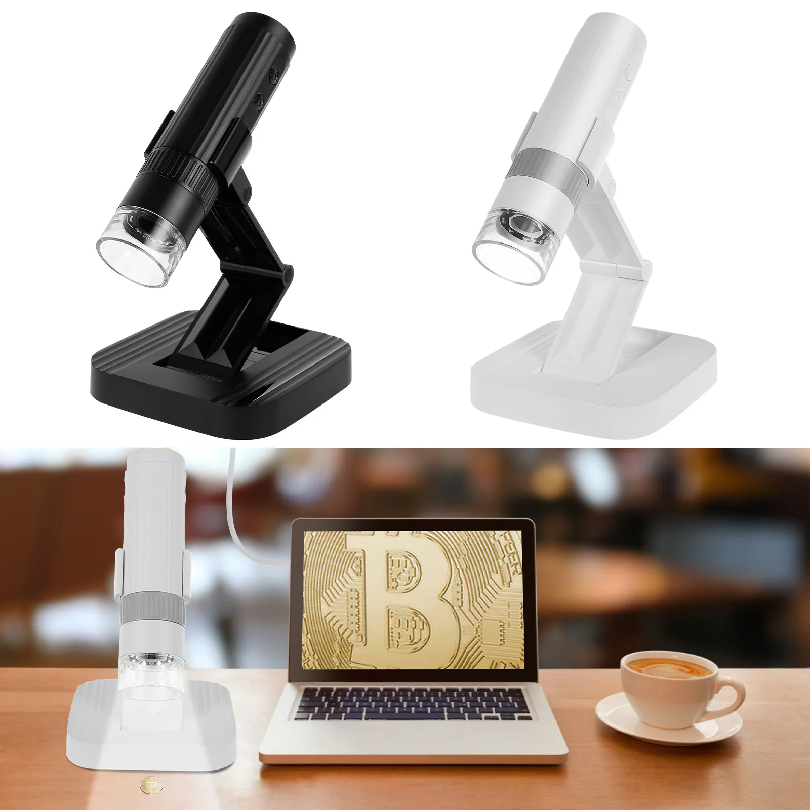 

Digital Microscope 50-1000X Wireless WiFi/USB 1080P HD Handheld Microscope Rechargeable Portable Magnifier Camera with 8 LED and