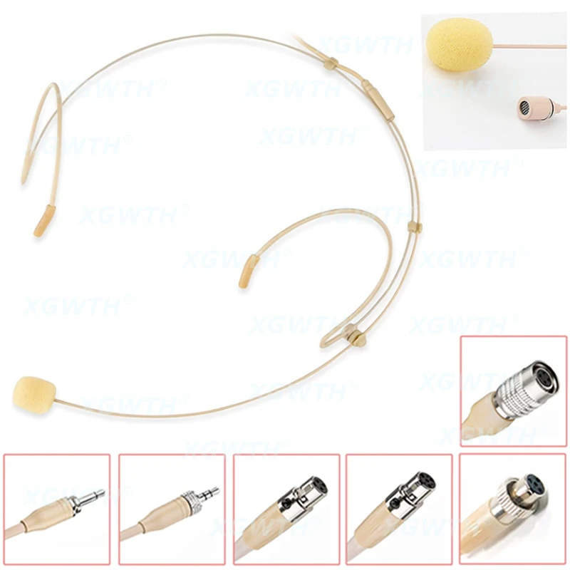 Headset Microphone Adjustable Headworn Mic for Sennheiser Shure AKG Audio Technica MiPro Wireless Beltpack Transmitter System