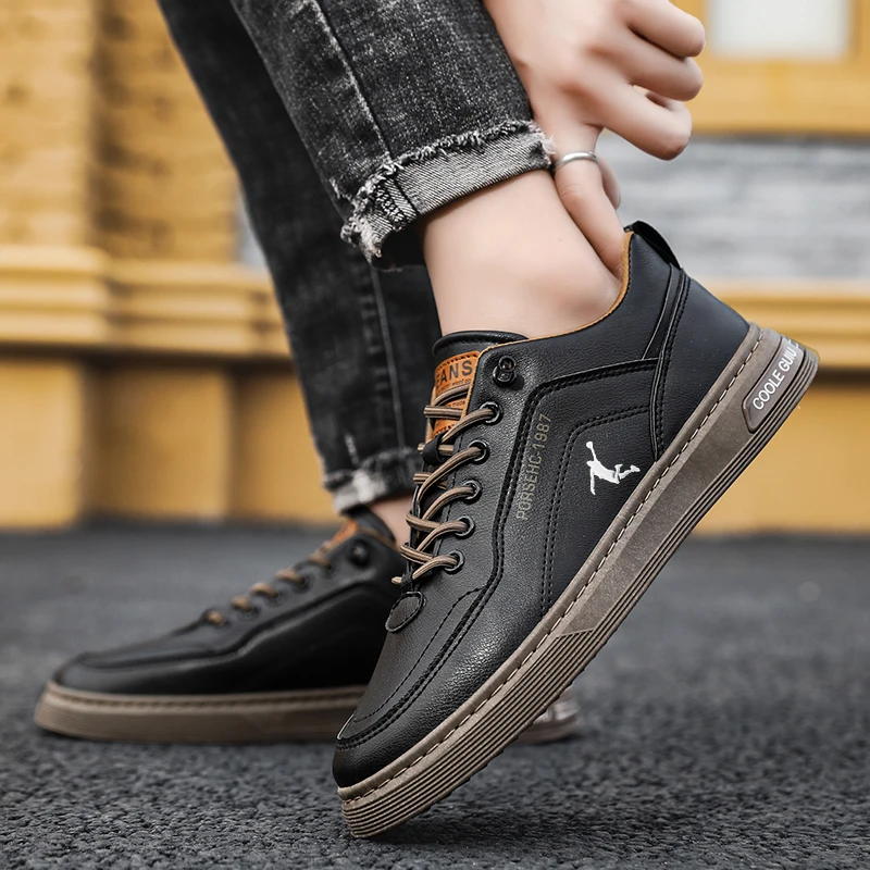 Luxury Men's Shoes Spring Men's Casual Leather Shoes Korean Fashion All-Matching Sports Fashion Shoes Men's White Male Footwear 5