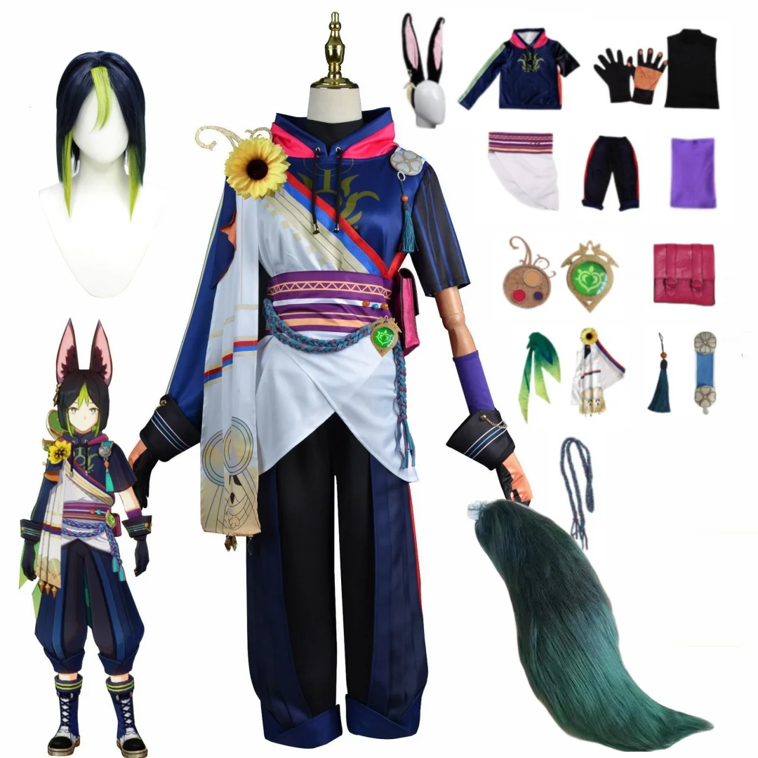 

Genshin Impact Tighnari Cosplay Halloween For Women Carnival Costume Anime Clothes Disfraces Mujer Hombre