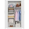 Steel Wardrobe, 72" Combination Storage Cabinet Clothes Rod and 4 Shelves Organizer Storage, 2 Lockable Doors,  Office  Garage 2