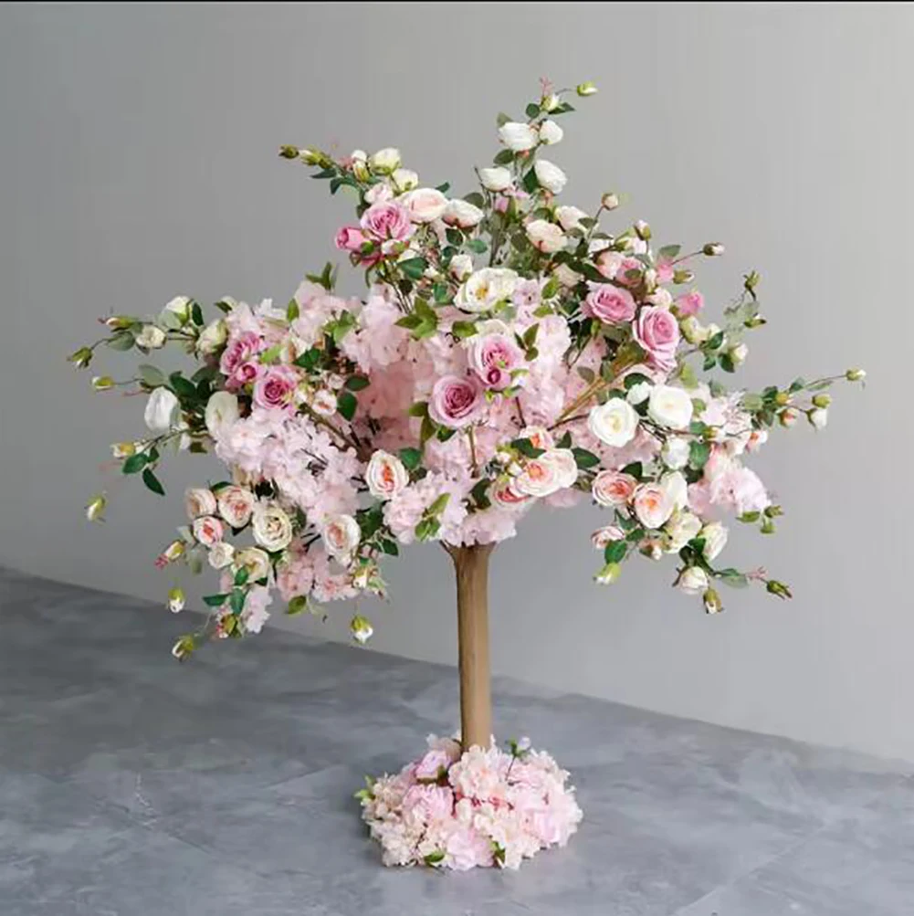 결혼식 테이블용 인공 미니 벚꽃 꽃 나무, 결혼식 나무 센터피스, 1.2m, 4ft