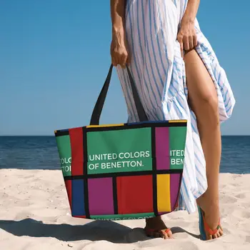 Borsa tote da spiaggia United Colors Of Benetton, borsa tote grande per sport, palestra, yoga, borsa da viaggio per donna, borsa fitness