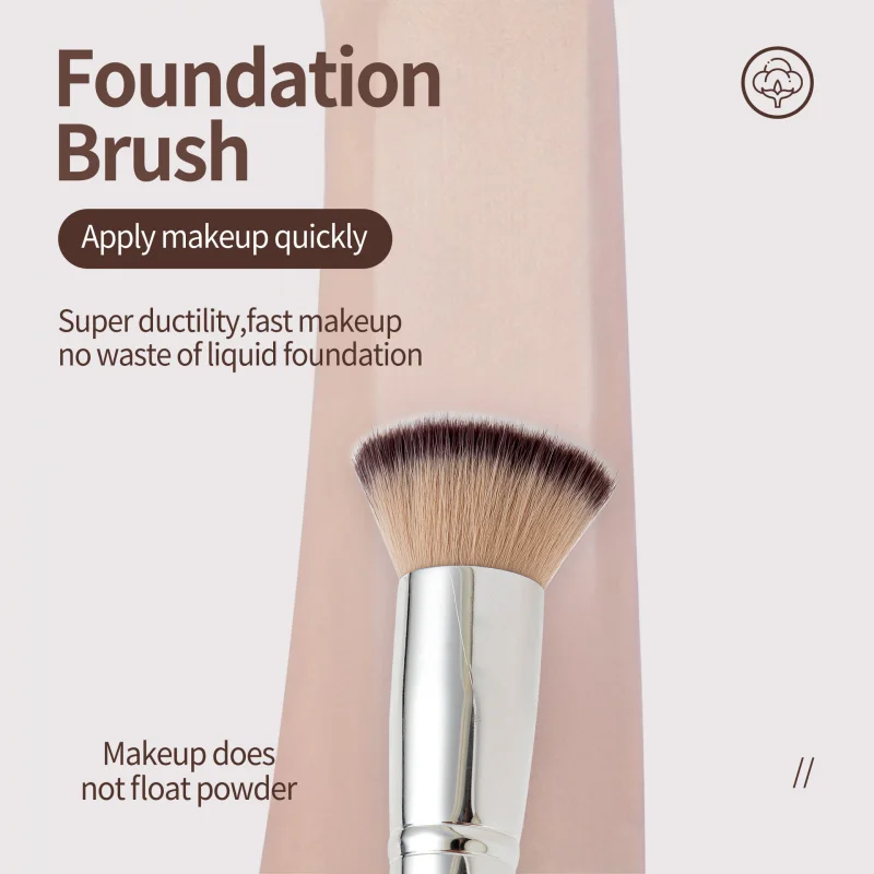 플랫 헤드 파운데이션 브러쉬, 리퀴드 파운데이션, 비비크림용. 초보자와 전문가에게 이상적. 휴대용 여행용 메이크업 브러쉬