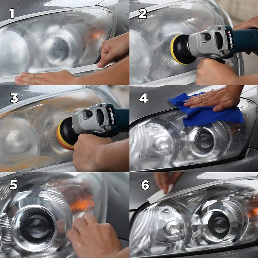 Kit di lucidatura per restauro fari auto schiarente chimico riparazione fari  luce lucidatore per lenti pulizia pasta strumento di ristrutturazione -  AliExpress