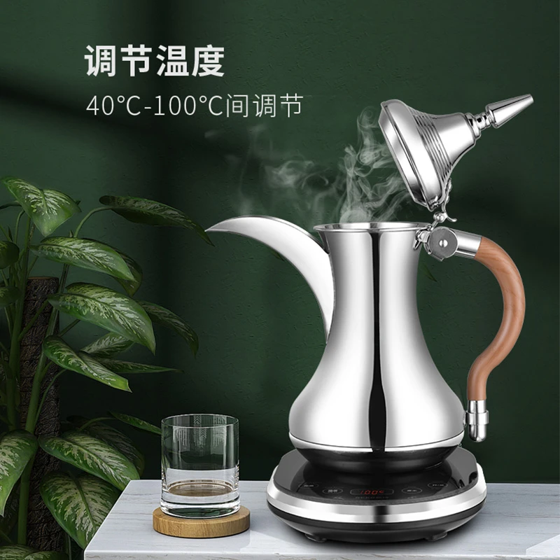 1200w 0.8L 304Stainless Steel Arab Electric Kettle Furnace Heat Preservation Tea Maker Water Boiler 220V 2