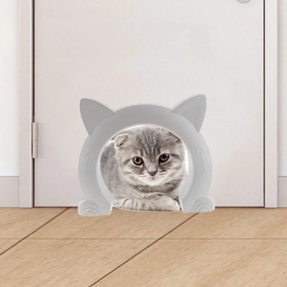 새로운 고양이 문/강아지 문, 방향 조절 가능한 애완동물 훈련용 장난감, 고양이/강아지/새끼 고양이용 ABS 플라스틱 고양이/강아지 문, 자유로운 출입 가능