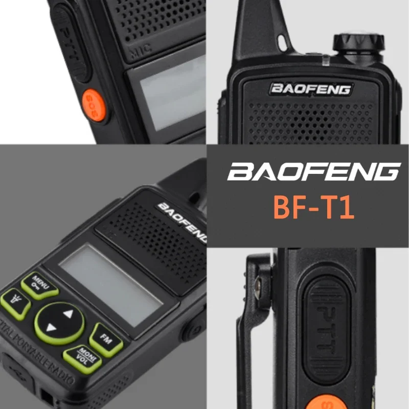 Baofeng BF-T1 Mini Walkie Talkie Kids Woki Toki USB Charger UHF 400-470Mhz 1500mah 20Channels Child's Gift Transceiver Ham Radio 3