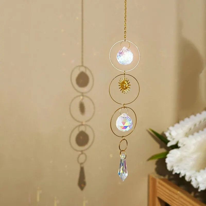 Golden Sun Crystal Charm - Handmade Sunshine Collection Hanging Decoration