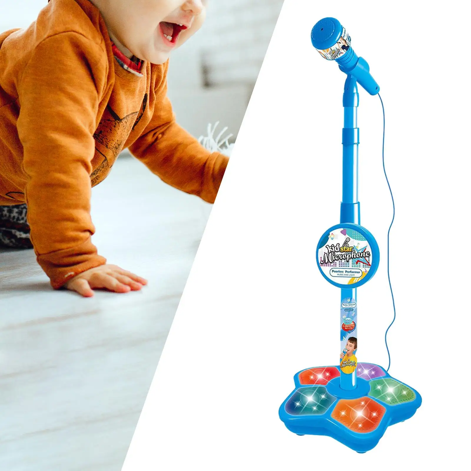 Karaoke Machine Music Toys Kids Microphone and Stand for Age 3+ Years Old
