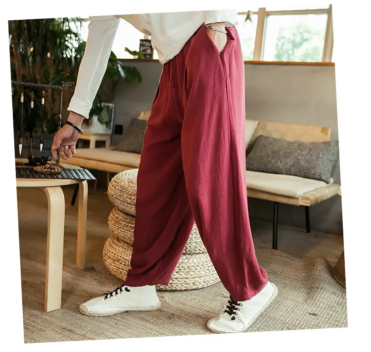 Streetwear Men's Joggers Sweatpants Loose Men Harem Pants Harajuku Style Ankle-Length Trousers Woman  Leg Pants Big black khakis