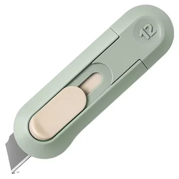 Mini taglierina per carta con lama a rimbalzo automatico per ufficio, scuola, cancelleria, taglierina compatta di sicurezza, set di strumenti per cancelleria per ufficio e artigianato