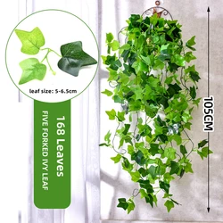 Lush Artificial Ivy Vines Fake Leaves Garland for Decor and Floral Arrangement (Ivy Leaf)