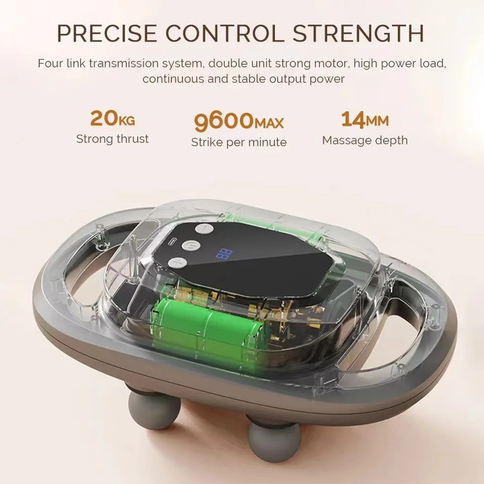 Fascia Gun Muscle Massager Gun Six Heads High Frequency Neck Waist Massage Machine Neck Shoulder Professional Fascia Massage Gun