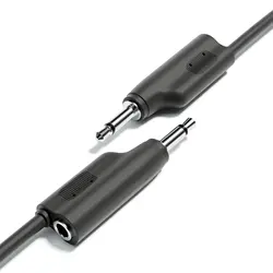 ExcelValley - Mono Stackable Patch Cable - TS 3.5mm 1/8 - Eurorack Synthesizer Accessory - 120 cm - 47 inch (Black)