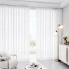 1pc Solid White Vertical Stripes Tulle Luxurious Chiffon Sheer Window Curtains for Living Room Modern Voile Organza Drapes 2