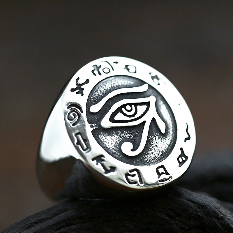 Anillo De Acero De Titanio Ojo De Horus - Estilo Punk, Hip Hop, Para Hombres, Regalo Original
