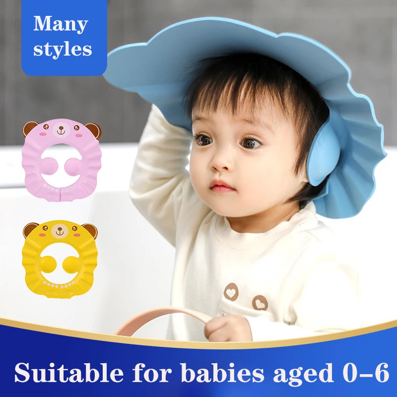 Casquette de douche de bébé Chapeau de lavage de cheveux réglable pour  nouveau-né Protection des oreilles Safe Children Kids Shampoo Shield Housse  de tête de bain