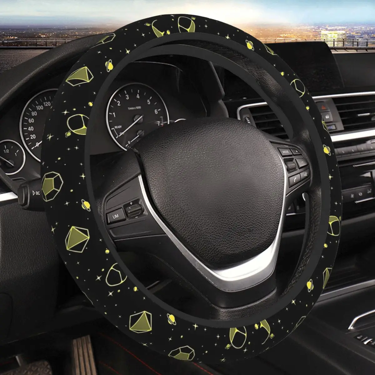 Star Dice Thickening Car Steering Wheel Cover 38cm Universal Suitable Women Elastic Steering Wheel Cover