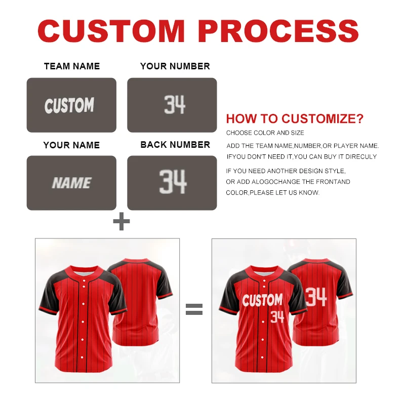 Custom Baseball Jersey For Men Women Youth Sports Uniform Personalized Stitched Name Number Logo, 1-white&red, One Size