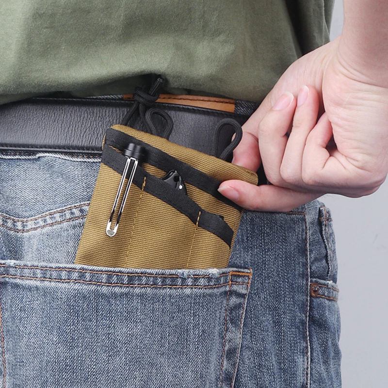 Portamonete Outdoor Con Moschettone - Tasca Multiuso EDC - Nero - Foto 3