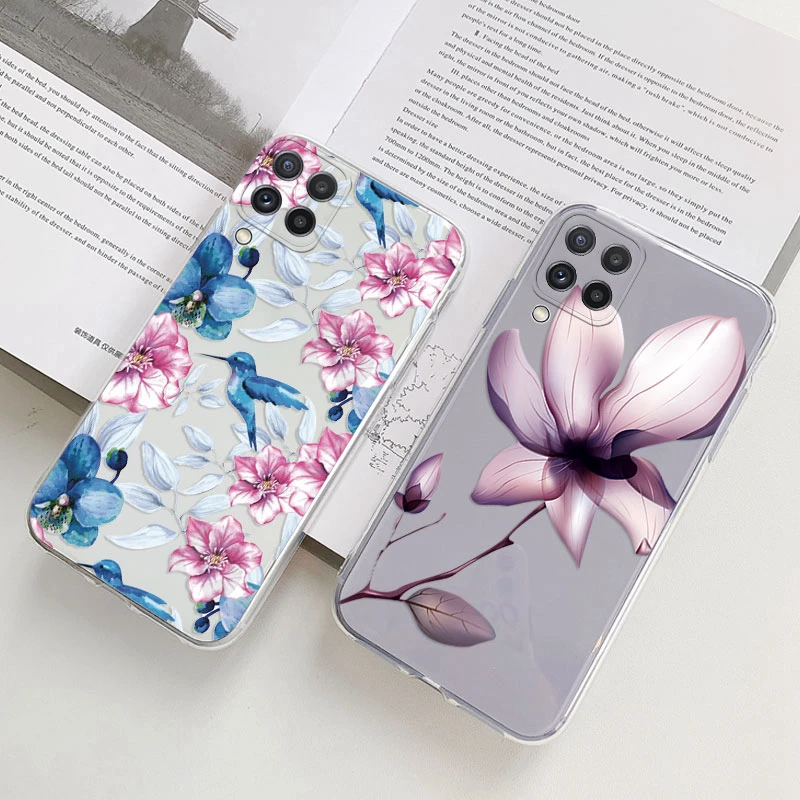 Floral Silicone Transparent Soft Phone Case with TPU Flower Design