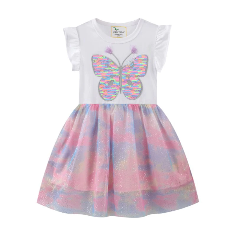 

2023 New Cotton Girls Clothes Summer Princess Dresses Short sleeve Kids Dress Party Baby Dresses for Children Clothing 2-8Y