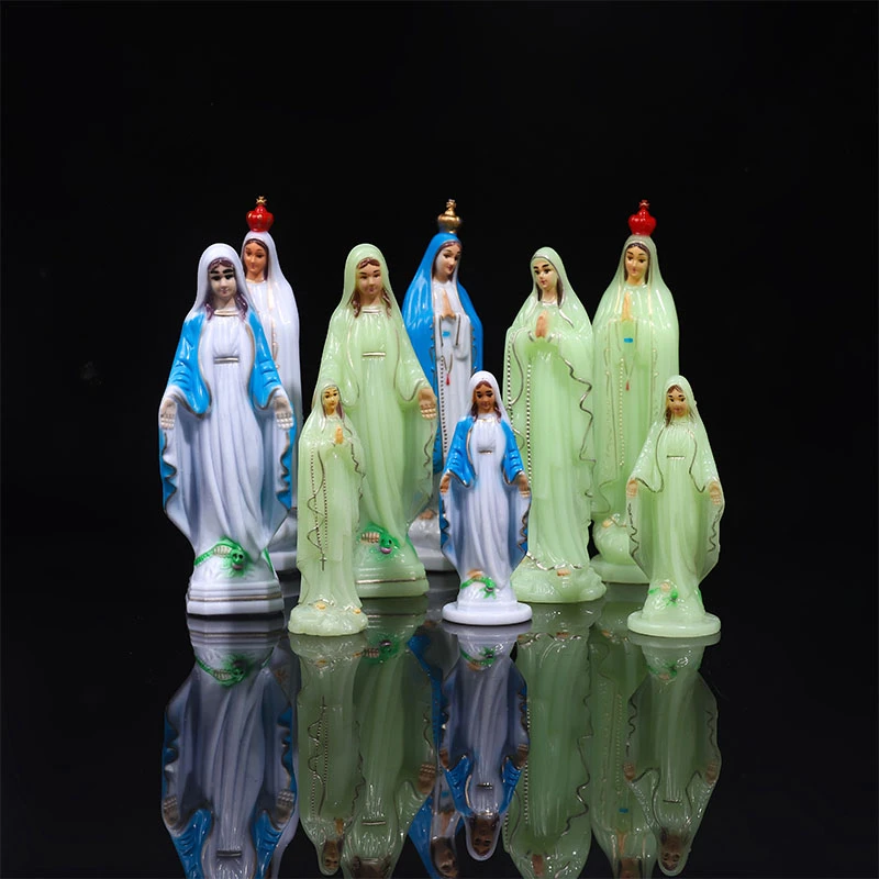 Catholic Plastic Blue Mary Statue Madonna Handmade Virgin Mary Statue