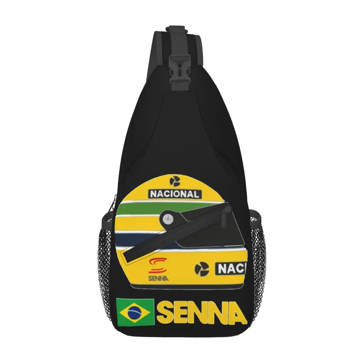 Bolso bandolera Ayrton Senna para hombre y mujer, bolso de pecho, mochila de hombro para carreras de coches, mochila para senderismo, bolsa de deportes al aire libre