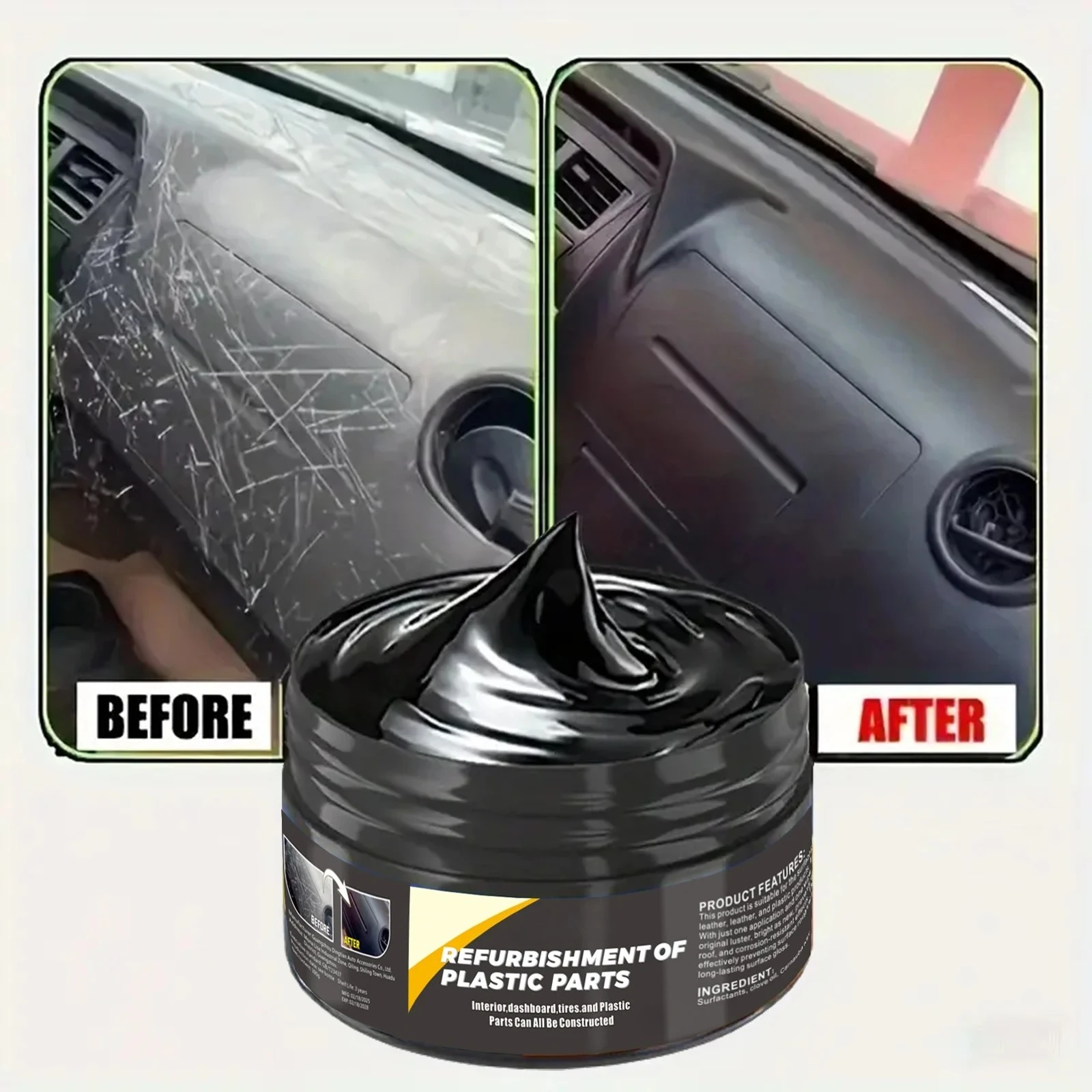 Automotive Plastic Repair Agent Interior and Exterior Plastic Polishing Wax Scratch Repair Anti-aging Cream Suitable for Tires