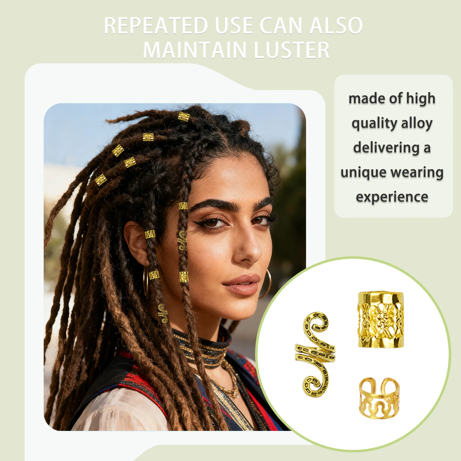 72개 믹스 드레드락 비즈 헤어 커프스 클립 및 매직 풀 헤어핀 패션 헤어 브레이드 링 쥬얼리 (헤어 브레이드 스타일링용)