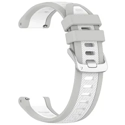 Quick Release Silicone Watch Strap Bracelet in Vibrant Colors - 20mm (White Grey)