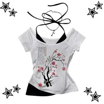 Beautiful Flower pattern Print Vest Women Crop Top