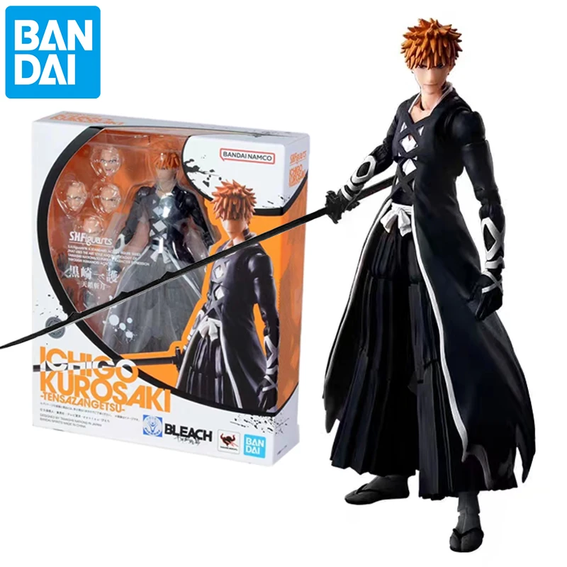 

Bandai Genuine Bleach Kurosaki Ichigo Model S.H.Figuarts Tensa Zangetsu SHF Anime Action Figure Toys Children's Birthday Gifts