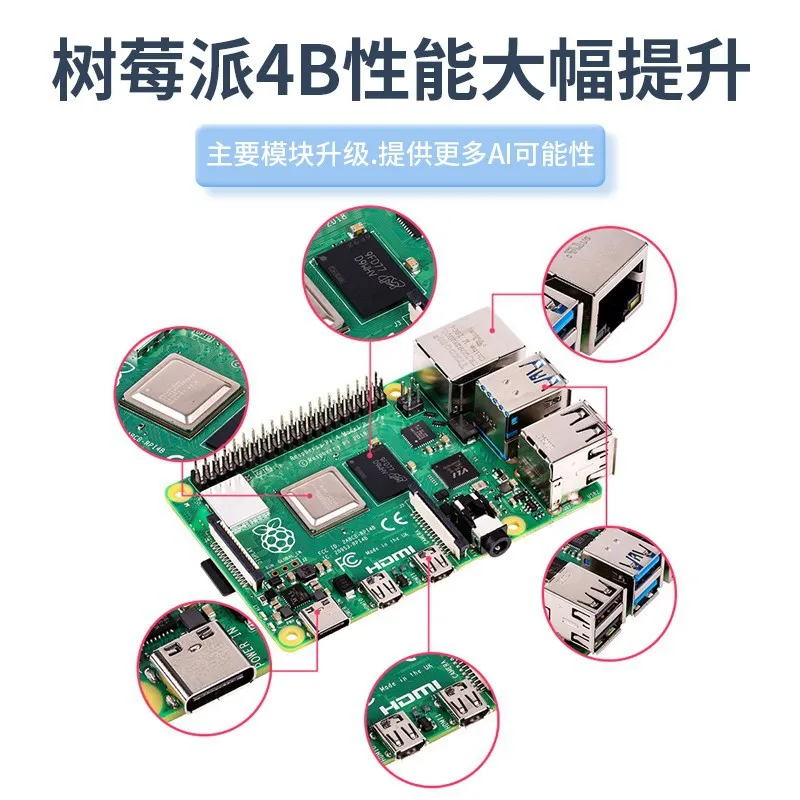 

Programming of Raspberry Pi 4B 2G 4G 8G AI Development Board of The 4th Generation of Raspberry Pi B