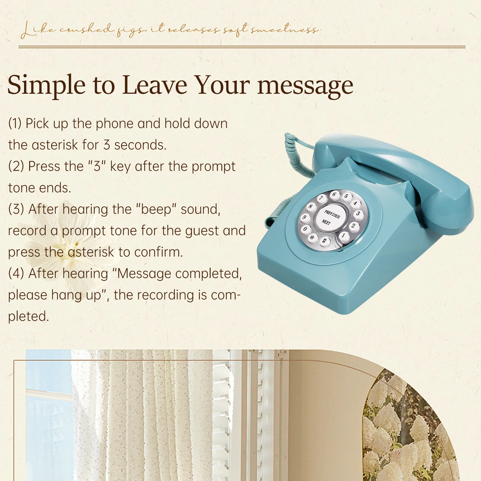 Audio Message Book Retro Audio Message Record Wedding Phone with Voicemail Suitable for Bridal Shower audio message book