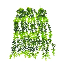 Hanging Vines Artificial Eucalyptus Vines 85cm/33'' Willow Garland with 5 Stems for Wedding Party Home Garden Wall Patio Decor