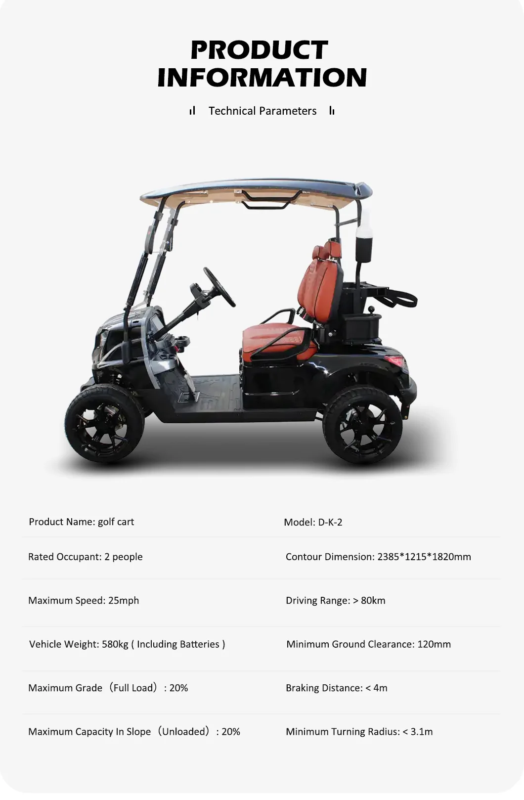 Description Picture 4 of itemEnergy Sightseeing Car Electric Mini 2 Seat Golf Cart With Lithium Battery