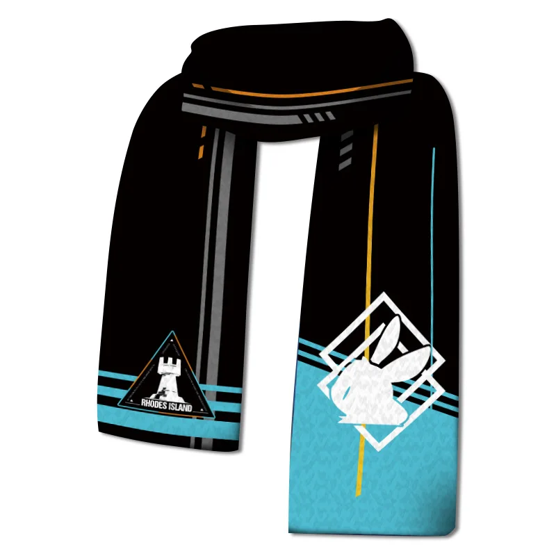 Anime Arknight Rhodesisland Warm Scarfs Scarf Cosplay Costume Daily Casual Scarves Plush Double Sides Printed