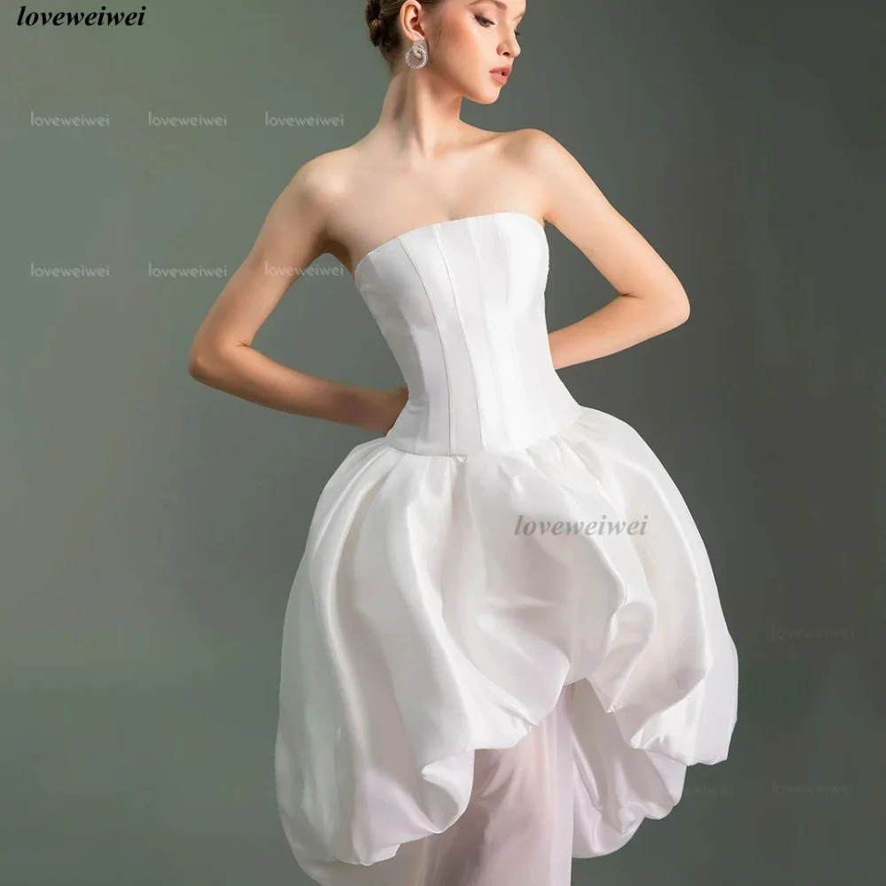 Abiti da sposa Ball Gown eleganti e semplici, personalizzabili, senza spalline, linea ad A, Vestido De Novia - immagine 3