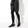 Men Soft Black Matte Faux Leather Straight Shorts Casual Loose Elastic PVC Trouser Night Club Sweat Pants 2024 Summer 4